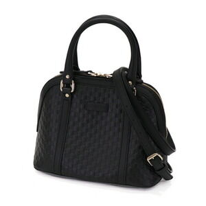 GUCCI Guccissima Handbag Shoulder Bag Black Leather